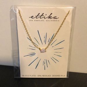 18k gold plated dainty Opal necklace